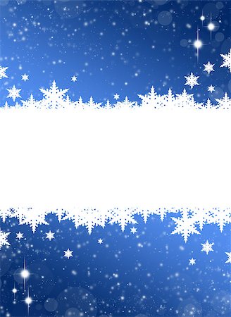 Christmas frame. White snowflakes on a blue background Stock Photo - Budget Royalty-Free & Subscription, Code: 400-07259785