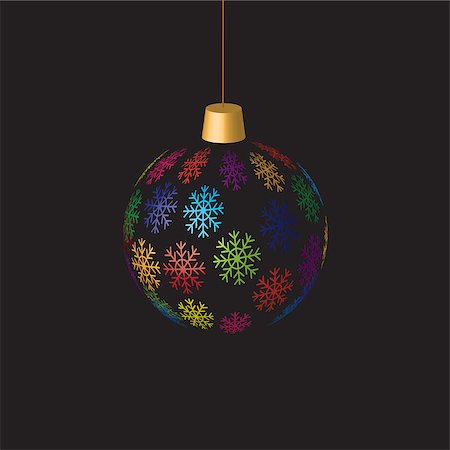simsearch:400-05714031,k - hanging christmas ball with multicolored snowflakes Stock Photo - Budget Royalty-Free & Subscription, Code: 400-07259809
