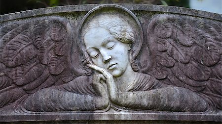 Marble sculpture of angel on a tombstone Stock Photo - Budget Royalty-Free & Subscription, Code: 400-07259846