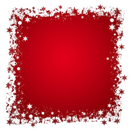 Christmas frame. White and red snowflakes. White background Stock Photo - Budget Royalty-Free & Subscription, Code: 400-07259897