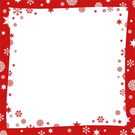 Christmas frame. White and red snowflakes. White background Stock Photo - Budget Royalty-Free & Subscription, Code: 400-07259898