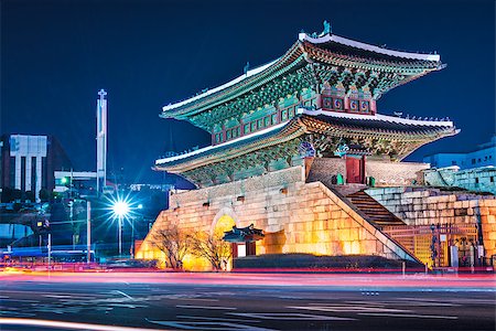 seoul street city - Seoul, South Korea at Namdaemun Gate. Stock Photo - Budget Royalty-Free & Subscription, Code: 400-07259979