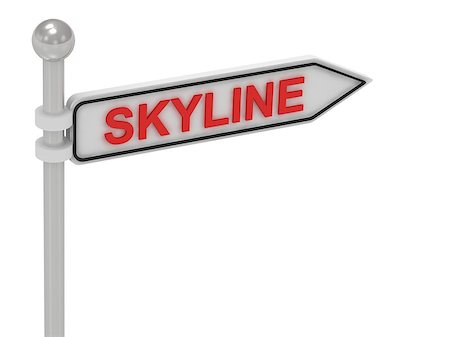 simsearch:400-08251766,k - SKYLINE arrow sign with letters on isolated white background Photographie de stock - Aubaine LD & Abonnement, Code: 400-07250004