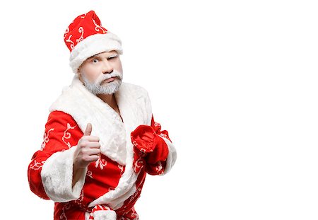 simsearch:400-05711921,k - Santa Claus shows OK sign, white background Stock Photo - Budget Royalty-Free & Subscription, Code: 400-07250319