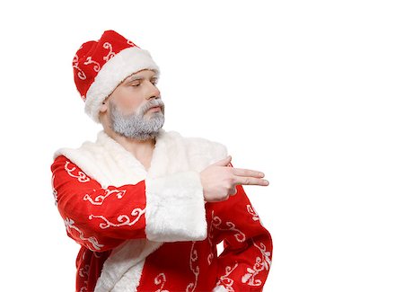simsearch:400-05711921,k - Santa Claus shows his hand to the right, a white background Stock Photo - Budget Royalty-Free & Subscription, Code: 400-07250320
