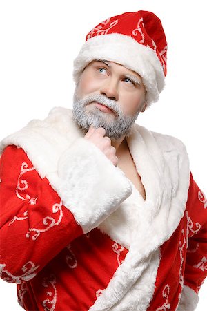 simsearch:400-05711921,k - Santa Claus is thinking, white background Stock Photo - Budget Royalty-Free & Subscription, Code: 400-07250322