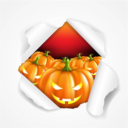 paper torn curl - Retro Halloween Poster, With Gradient Mesh, Vector Illustration Stock Photo - Budget Royalty-Free & Subscription, Code: 400-07250683