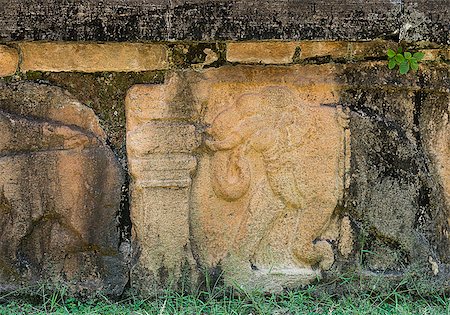 simsearch:400-06426873,k - Ancient stone carving with elephants on the ruins of the ancient kingdom capital in Polonnaruwa, Sri Lanka Stock Photo - Budget Royalty-Free & Subscription, Code: 400-07250732