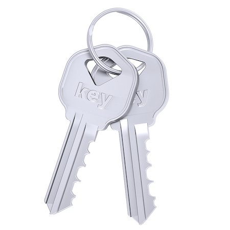 simsearch:614-05818998,k - Metal keys. Isolated render on a white background Stock Photo - Budget Royalty-Free & Subscription, Code: 400-07250827