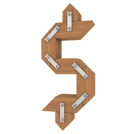 simsearch:400-07218310,k - Wooden dollar sign. Isolated render on a white background Fotografie stock - Microstock e Abbonamento, Codice: 400-07251083