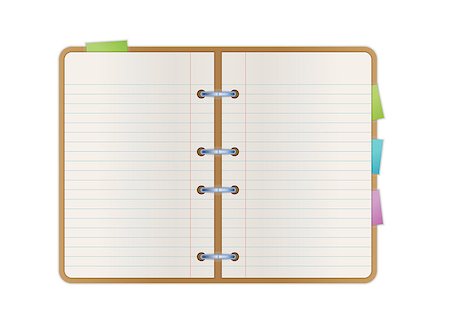 simsearch:400-06924810,k - opened notebook with blank paper pages and color bookmarks Stock Photo - Budget Royalty-Free & Subscription, Code: 400-07251200