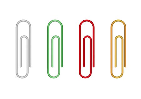 simsearch:400-04892145,k - four paperclips with different color on white background Stock Photo - Budget Royalty-Free & Subscription, Code: 400-07251201