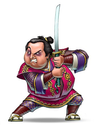 simsearch:400-04274234,k - Samurai. Drawing Photographie de stock - Aubaine LD & Abonnement, Code: 400-07251231