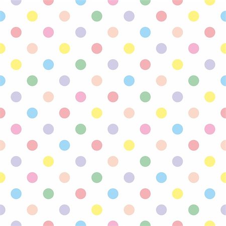 Seamless vector sweet pattern or texture with colorful pastel polka dots on white background for kids background, blog, web design, scrapbooks or desktop wallpaper Stock Photo - Budget Royalty-Free & Subscription, Code: 400-07251339