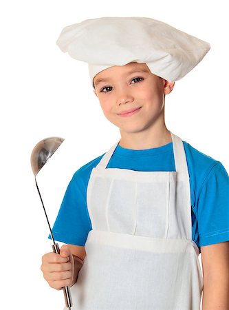 paleka (artist) - Six years old cook boy isolated on white Photographie de stock - Aubaine LD & Abonnement, Code: 400-07251634