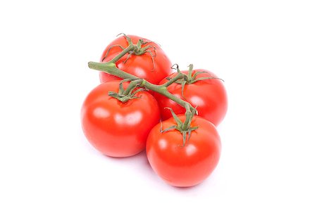 tomatos on a vine isolated on a white background Foto de stock - Super Valor sin royalties y Suscripción, Código: 400-07251647