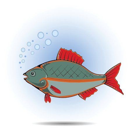 fish lips - colorful illustration with fish for your design Stock Photo - Budget Royalty-Free & Subscription, Code: 400-07251824