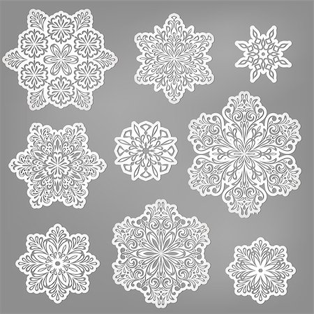 simsearch:400-04762703,k - Vector paper cut snowflakes Stock Photo - Budget Royalty-Free & Subscription, Code: 400-07251839