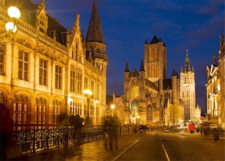 simsearch:400-08012513,k - Nichlas church and Belfry tower, Ghent, Belgium Stock Photo - Budget Royalty-Free & Subscription, Code: 400-07251851