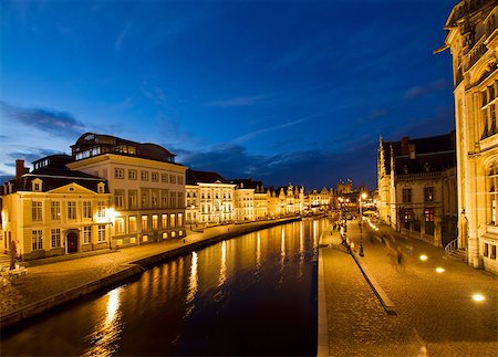 simsearch:400-08012513,k - old town of Ghent at night, Belgium Stock Photo - Budget Royalty-Free & Subscription, Code: 400-07251852