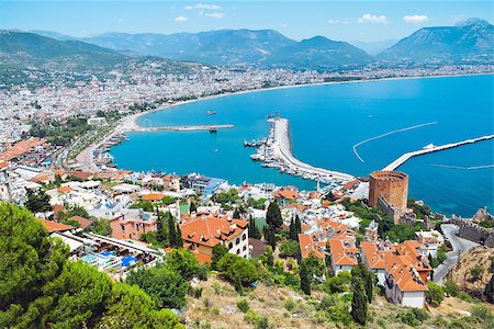 The Turkish city of Alanya located at the Mediterranean Sea Foto de stock - Royalty-Free Super Valor e Assinatura, Número: 400-07252085