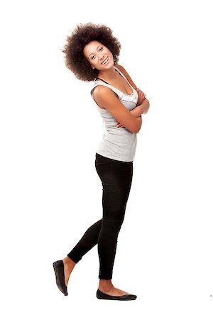 simsearch:400-06065810,k - Happy african american woman isolated on white background Foto de stock - Super Valor sin royalties y Suscripción, Código: 400-07252224