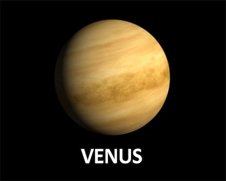 simsearch:400-06766471,k - A rendering of the Planet Venus on a clean black background with english caption. Stock Photo - Budget Royalty-Free & Subscription, Code: 400-07252541