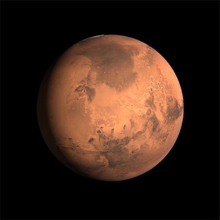 A rendering of the Planet Mars on a clean black background. Foto de stock - Super Valor sin royalties y Suscripción, Código: 400-07252558