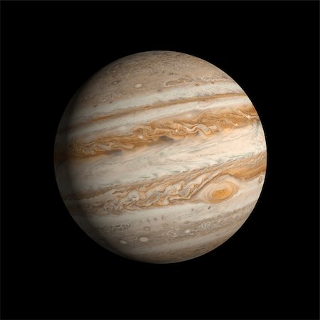 simsearch:400-06766471,k - A rendering of the Gas Planet Jupiter on a clean black background. Stock Photo - Budget Royalty-Free & Subscription, Code: 400-07252550