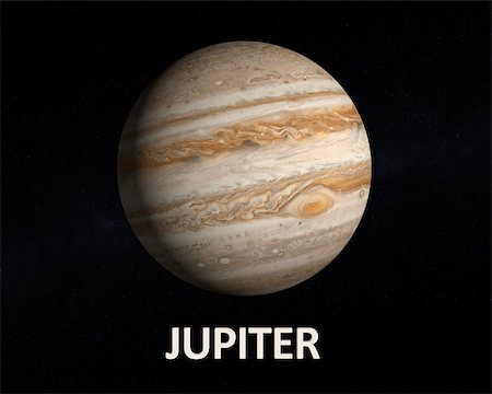 simsearch:400-06766471,k - A rendering of the Gas Planet Jupiter on a slightly starry background with english caption. Stock Photo - Budget Royalty-Free & Subscription, Code: 400-07252551