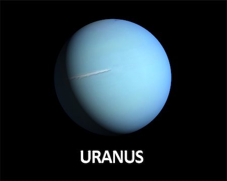 simsearch:400-06766471,k - A rendering of the Gas Planet Uranus on a clean black background with english caption. Stock Photo - Budget Royalty-Free & Subscription, Code: 400-07252569