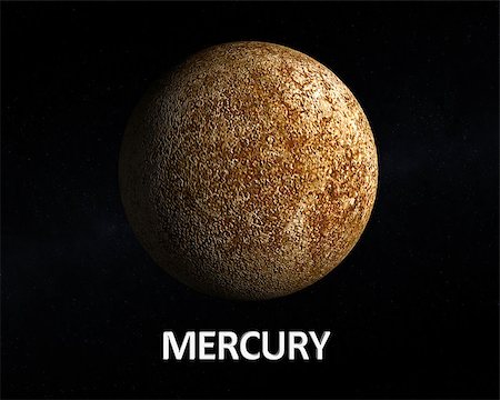 simsearch:400-06766471,k - A rendering of the Planet Mercury on a slightly starry background with english caption. Stock Photo - Budget Royalty-Free & Subscription, Code: 400-07252562