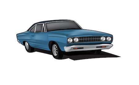 slobelix (artist) - blue muscle car illustration in vector format Foto de stock - Royalty-Free Super Valor e Assinatura, Número: 400-07252598