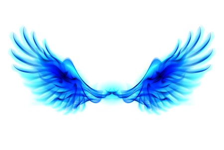 simsearch:400-07252716,k - Illustration of blue fire wings on white background. Fotografie stock - Microstock e Abbonamento, Codice: 400-07252716