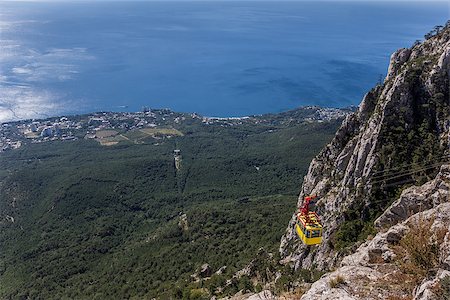 simsearch:400-07089747,k - View over cable car from mountain Ai Petri near Yalta, Ukraine Stock Photo - Budget Royalty-Free & Subscription, Code: 400-07252739
