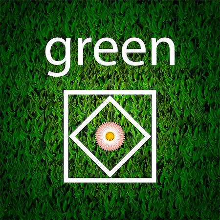 ekaterina88 (artist) - Green vector background of grass with daisy and white logo Fotografie stock - Microstock e Abbonamento, Codice: 400-07252851