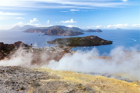 An image of the active volcano islands at Lipari Italy Stock Photo - Budget Royalty-Free & Subscription, Code: 400-07252864