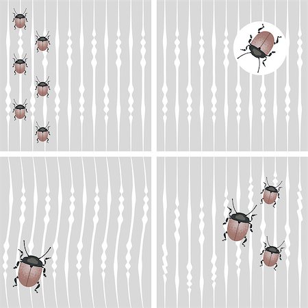 simsearch:400-08616887,k - four gray vector background with white stripes and the decor of the beetles Foto de stock - Super Valor sin royalties y Suscripción, Código: 400-07252989