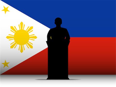 simsearch:400-06093771,k - Vector - Philippines  Speech Tribune Silhouette with Flag Background Foto de stock - Royalty-Free Super Valor e Assinatura, Número: 400-07253011