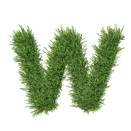 simsearch:400-06062275,k - Letter of the alphabet made from grass. Isolated render on a white background Stockbilder - Microstock & Abonnement, Bildnummer: 400-07253144