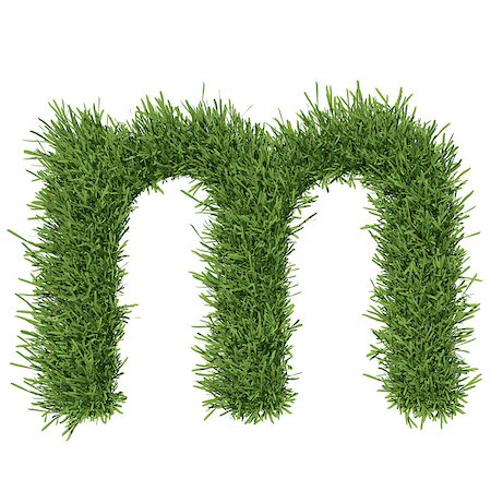 simsearch:400-06062275,k - Letter of the alphabet made from grass. Isolated render on a white background Stockbilder - Microstock & Abonnement, Bildnummer: 400-07253145