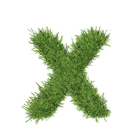 simsearch:400-06062275,k - Letter of the alphabet made from grass. Isolated render on a white background Stockbilder - Microstock & Abonnement, Bildnummer: 400-07253146