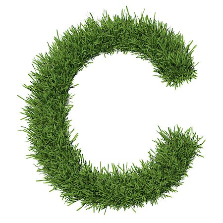 simsearch:400-06062275,k - Letter of the alphabet made from grass. Isolated render on a white background Stockbilder - Microstock & Abonnement, Bildnummer: 400-07253149