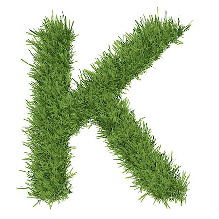 simsearch:400-06062275,k - Letter of the alphabet made from grass. Isolated render on a white background Stockbilder - Microstock & Abonnement, Bildnummer: 400-07253141