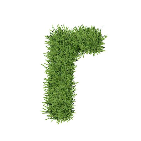 simsearch:400-06062275,k - Letter of the alphabet made from grass. Isolated render on a white background Stockbilder - Microstock & Abonnement, Bildnummer: 400-07253154