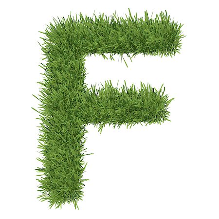 simsearch:400-06062275,k - Letter of the alphabet made from grass. Isolated render on a white background Stockbilder - Microstock & Abonnement, Bildnummer: 400-07253155
