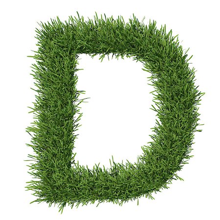 simsearch:400-06062275,k - Letter of the alphabet made from grass. Isolated render on a white background Stockbilder - Microstock & Abonnement, Bildnummer: 400-07253156
