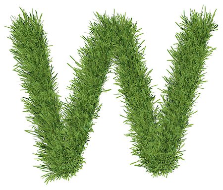 Letter of the alphabet made from grass. Isolated render on a white background Stock Photo - Budget Royalty-Free & Subscription, Code: 400-07253165