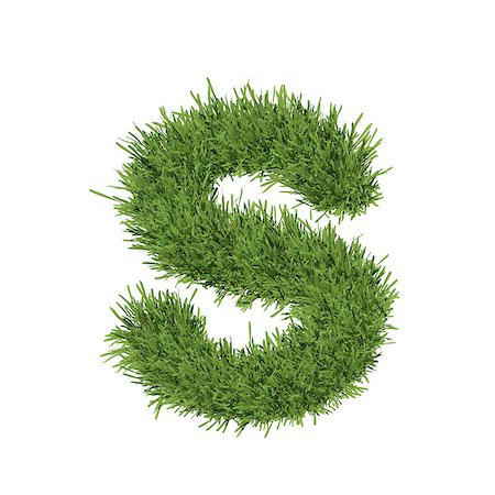 simsearch:400-06570113,k - Letter of the alphabet made from grass. Isolated render on a white background Photographie de stock - Aubaine LD & Abonnement, Code: 400-07253161