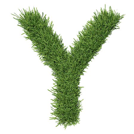 simsearch:400-06570113,k - Letter of the alphabet made from grass. Isolated render on a white background Photographie de stock - Aubaine LD & Abonnement, Code: 400-07253162